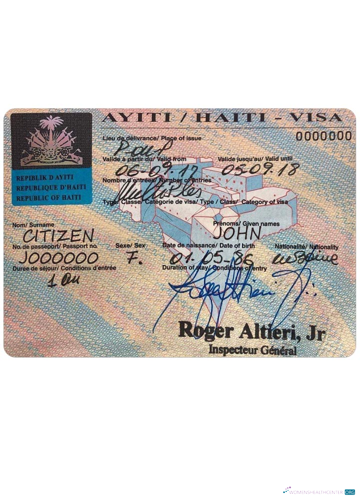 Download HAITI visa Photoshop template